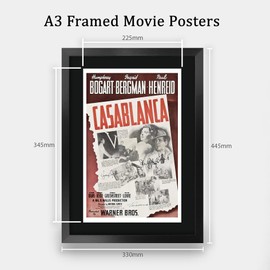 HWC Trading FR A3 Casablanca Humphrey Bogart, Ingrid Bergman Gifts Printed Poster Signed Autograph Picture for Movie Memorabilia Fans - A3 Framed