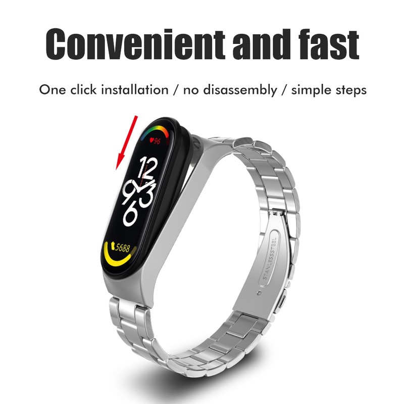 Replacement Wristbands Compatible for Xiaomi Band 7 Metal Straps Waterproof