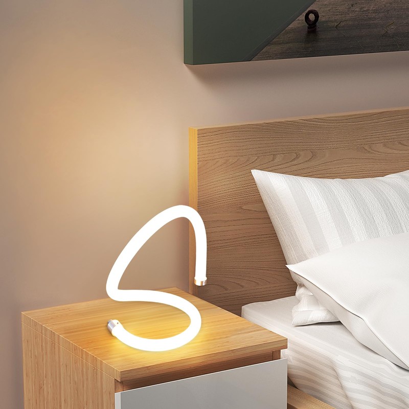 HARPER LIVING Modern LED Table Lamp, Bedside Table Light Warm