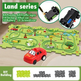 Toy Motorway, DIY Puzzle Track for Children's Toy, DIY Route, Educational Game, Gift Games for Children Aged 2, 3, 4, 5, 6 Years (Country)