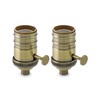 QWORK E26/E27 Lamp Socket, On/Off Vintage Rotary Turn Knob Lamp