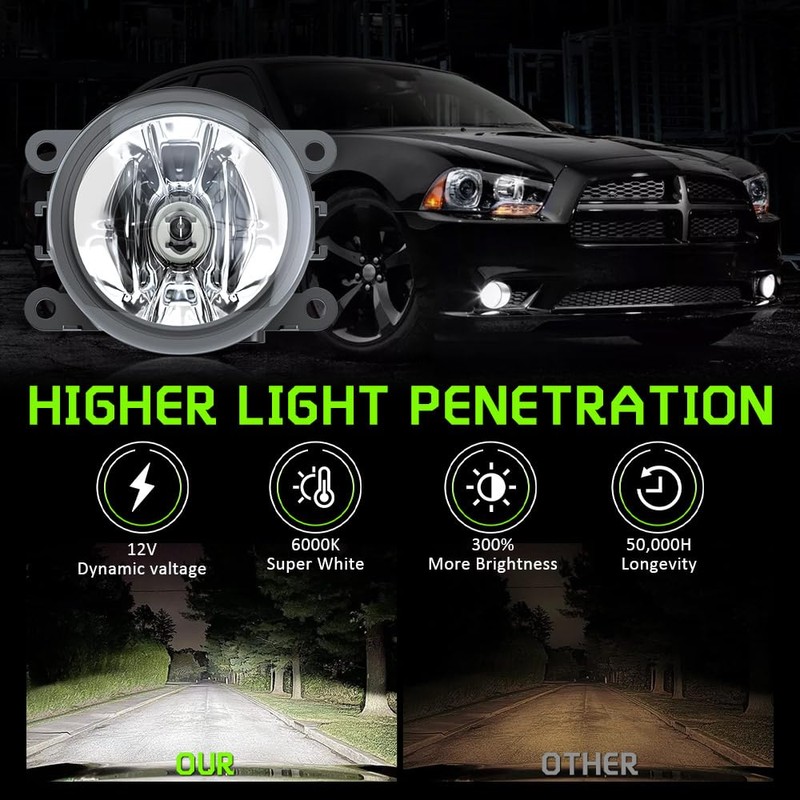 Front Bumper Driving Fog Light Lamps,with H11 LED Fog light,Left