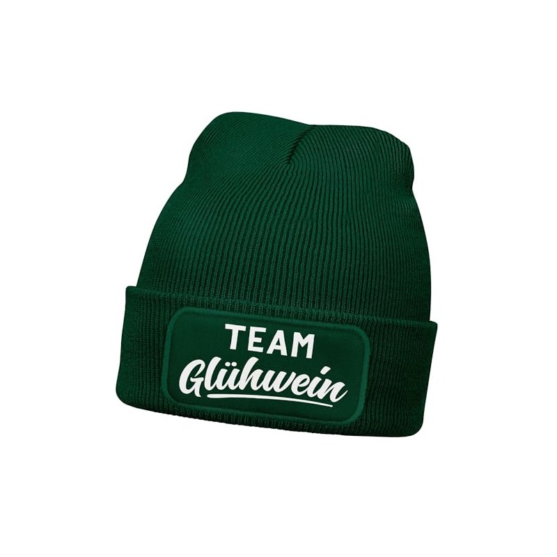 MoonWorks® Men's Beanie with Patch Knitted Hat with Saying Team