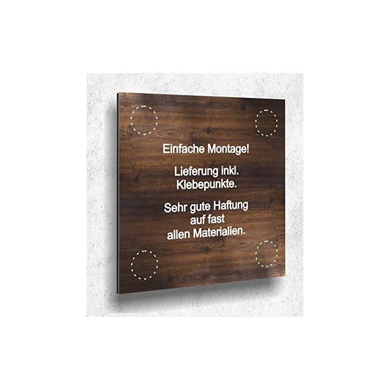 Türschild Dusche Holz optik Eiche Dunkel Damen Herren Holz UV