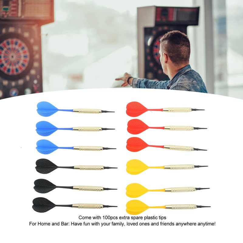 Restokki Darts Set, Soft Tip, Iron Shaft, Non-Slip Pattern, Sports
