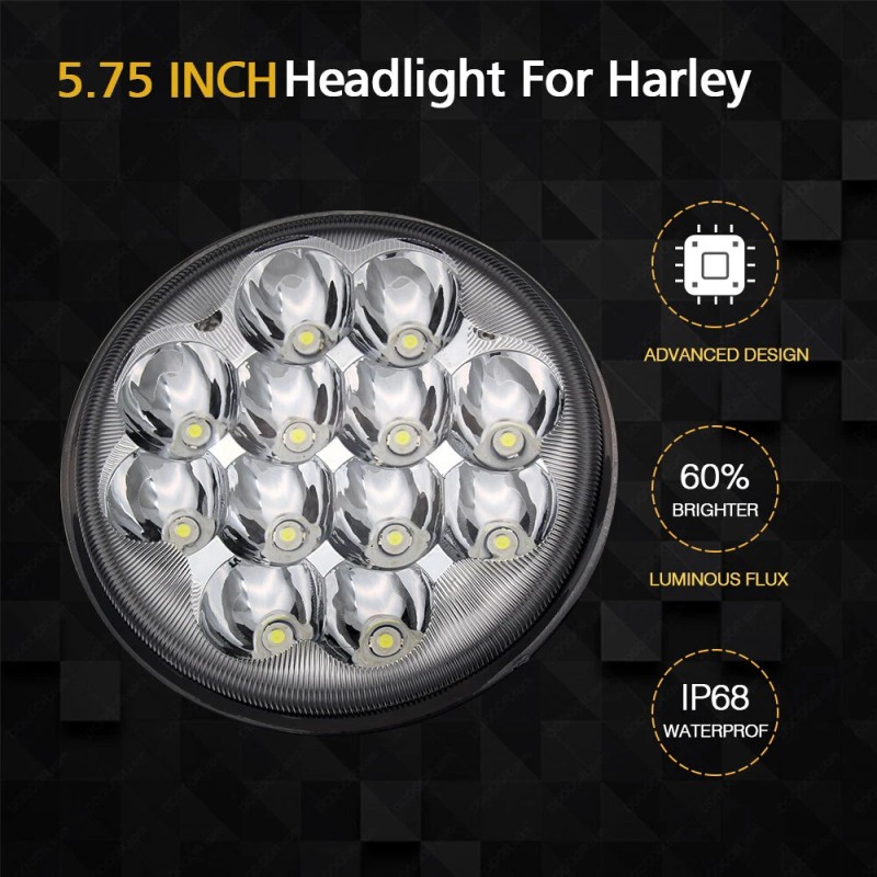 Colight 4PCS 5.75" 5-3/4" Round LED Headlights for GMC C15/C1500