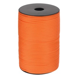 Sourcing Map 4mm Polypropylene Braided Rope, 100m Nylon Rope, Dark Orange, Clothesline, Camping, Hiking, Outdoor