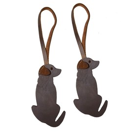 Hide & Drink, Leather Labrador Ornament (2 Pack) / Hanging Labrador Decoration / Dog Ornament / Hanging Decoration for Purses, Handbags & Backpacks, Handmade :: Bourbon Brown