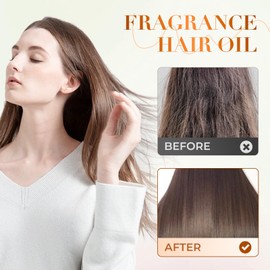 Generic Perfume Hair Oil 2-in-1 - Avocado Camellia Nourishment for Frizzy, 10 PCS Women's Perfume for Dry, Damaged Hair Smooths Hair with Long Lasting Staying Scent (10 PCS, Oriental Orange Scent)