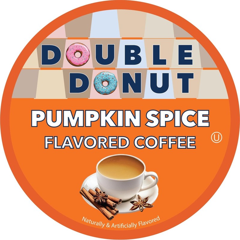 Double Donut Pumpkin Spice Flavored Coffee Pods, Medium Roast Coffee,