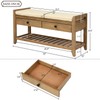 FRANSOUL Shoe Bench with Cushioned Seat and Drawers, Multipurpose Storage