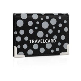 ORCHIDS Travel Oyster Card Bus Pass Holder Wallet Rail Card Cover CASE (Polka Dot(Black))