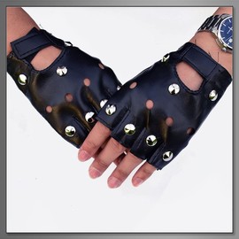 BUZZxSELECTION GB026 Men's Leather Gloves Rock Punk Bike Studs