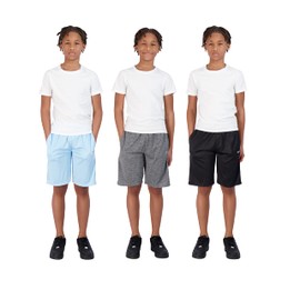 Hind - Pantalones cortos para niños, paquete de 3 pantalones cortos de baloncesto para niños, baloncesto y deportes