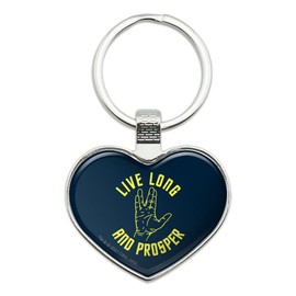 Star Trek Live Long and Prosper Keychain Heart Love Metal Key Chain Ring