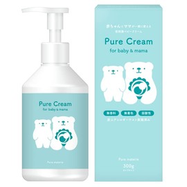 Pure Materialie Baby Cream, Large Capacity, 10.6 oz (300 g), Pump, Moisturizing, Additive-free, Face, Full Body