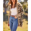 BTFBM Women Fashion Leopard Print Long Sleeve Sweater Cardigan Loose