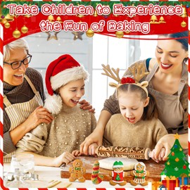 Christmas Rolling Pin, 3D Christmas Embossing Rolling Pins, Wooden Rolling Pin for Baking Engraved, Christmas Patterned Rolling Pin Baking Tools for Fondant, Pizza, Cakes, Pasta and Pastry (1pcs)
