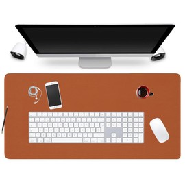 VIDA4U Alfombrilla de Ratón, Tapete para Mouse de Cuero PU, Tapete de Escritorio Impermeable y Antideslizante y Alfombrilla de Ordenador 800x300x2 MM para Oficina, Conferencia y Hogar(Marrón)