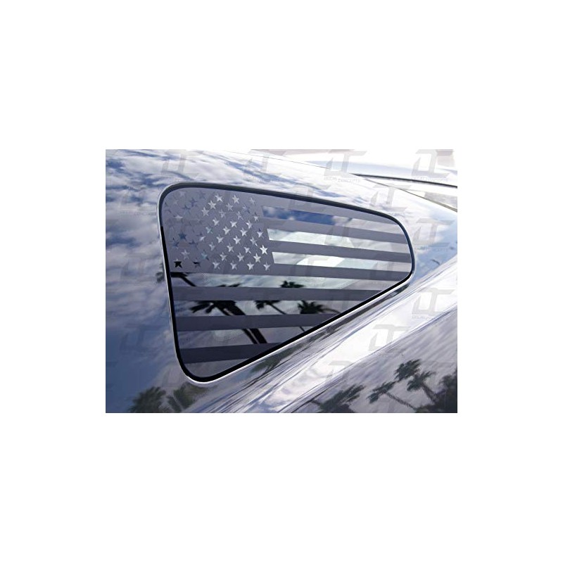 Decal Concepts Flat Black American Flag Rear Quarter Window Accent