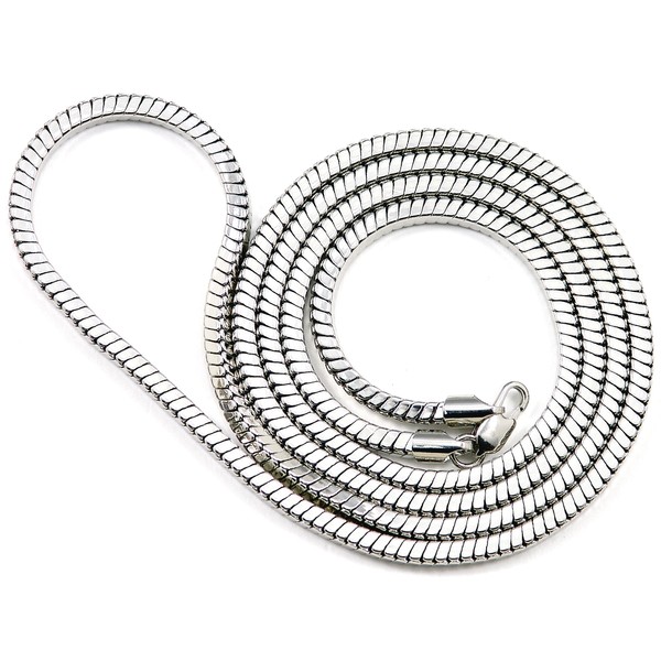 GWOOD Snake Style Silver Color 36 Inch Long Necklace with