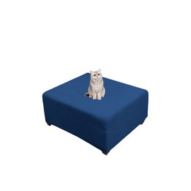 NUBAGO Ottoman Cover, Square, Footrest Cover, Stretchable, Fit, Removable, Pedal Protection, Fleece Sofa Cover, Stool Cover, Dog and Cat, Scratch Resistant, Elastic Material, Washable, Suitable for