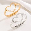 Chunky Gold Cuff Bracelets for Women Trendy Heart Bangles for
