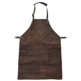 MApBer Leather Apron BBQ Apron Oven Apron Garden Apron Leather Apron (Dark Brown)