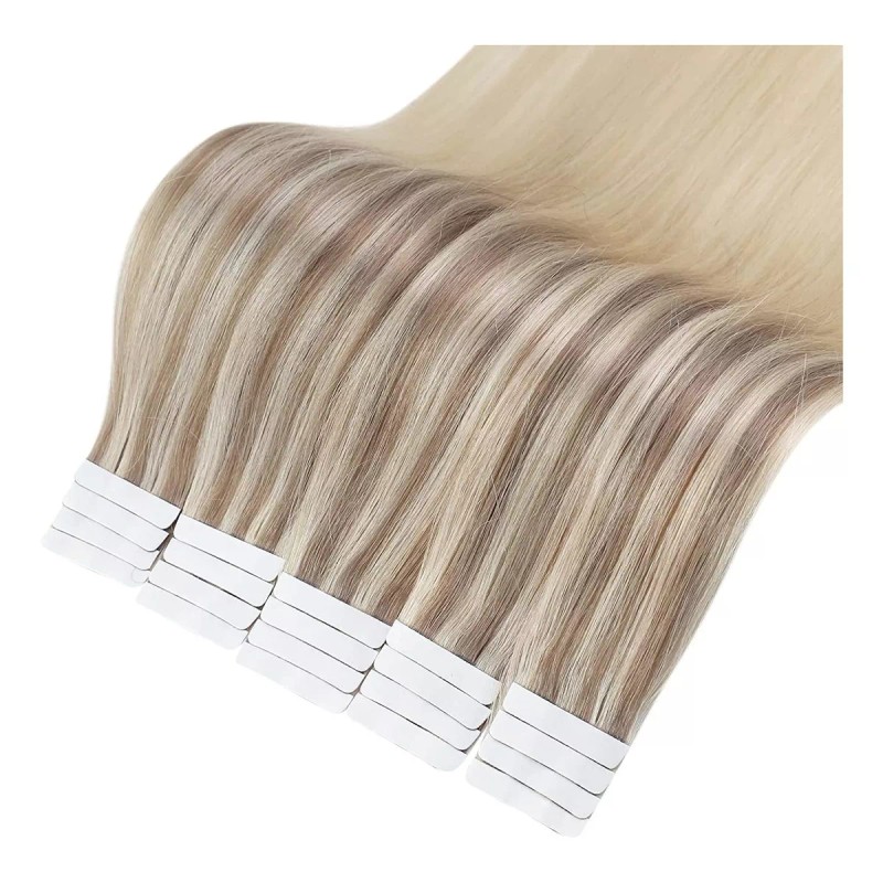 Fshine Extensiones Cabello Real 50gr 14in Balayage Rubio Nórdico Co