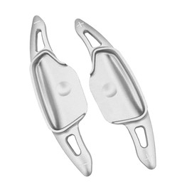 HIBEYO 2 Pieces Car Steering Wheel Shift Paddles Steering Wheel Extension Fits Kia K3 2020 2021 2022 2023 Aluminium Alloy Replacement Set Shift Paddles Gear Lever Shifter Paddle Extension Silver