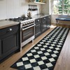 Lahome Checkered Washable 2x12 Runners for Hallways Non Slip, Black