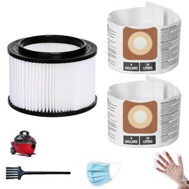 CMXEVBE17612 set inclue 1 Pack 17810 Filters Replacement for craftsman shop vac filter 3 to 4 Gallon General Purpose Vacuums, 2 Pack CMXZVBE43270 Vacuum Bags for Craftsman 4 Gallon Wet Dry Vacuums
