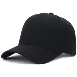 Laquest Large Size Baseball Cap, 100% Cotton, Slightly Thin, Simple, Maximum 25.6 inches (65 cm), Men's/Women's, Black