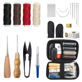 31 Piece Leather Craft Tool, For Beginners, Leathercraft, Thread, Needles, Hand Sewing, DIY Leather Tool Kit
