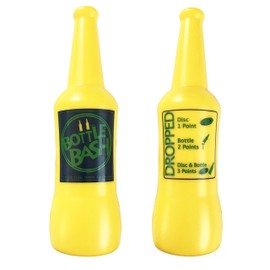 Original Bottle Bash (Beersbee, Polish Horseshoes, Frisbeer) Bottle Set, Unbreakable - Choose Yellow, USA or USA with LED Version - Yellow