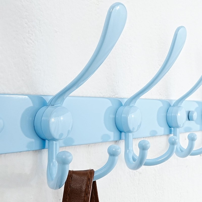 Dseap Coat Rack Wall Mounted - 5 Tri Hooks, Heavy