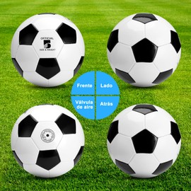 JERZOU Balón de Fútbol Tradicional, Balones de Futbol No. 5, Fútbol de Entrenamiento, Balón Número 5 Estilo Copa del Mundo, Usado para Competiciones y Entrenamiento(Clásica)