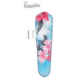 SCISSORFOBZ - Fundas protectoras para tijeras pequeñas para bordar, diseño de flores tropicales turquesas, #SS-207