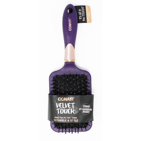 Conair Velvet Touch Detangle & Style Brush, 1 CT, Color May Vary