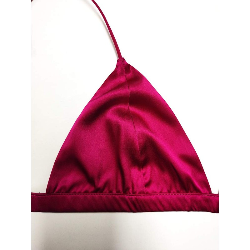 SilRiver - Brasier de satén de seda para mujer, con