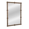 Creative Co-Op Pine Wood Beaded Dowel Wall Mirror, Distressed