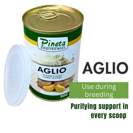 Aglio by Pineta Zootecnici Garlic Supplement 200g – Garlic Powder for Birds, Natural Bird Immune Booster, Digestive Support for Animals, Molting Support for Birds, Canary Health Formula