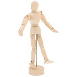 Operitacx 4.5Inches Wooden Manikin, Posable Mannequin Model Drawing Mannequin with Stand, Wooden Puppet for Drawing Painting
