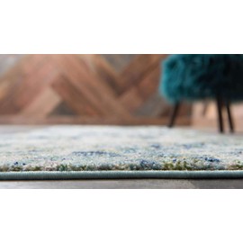 Unique Loom Chromatic Collection Modern Abstract Colorful Kids Light Blue Runner Rug (2' 7 x 10' 0)