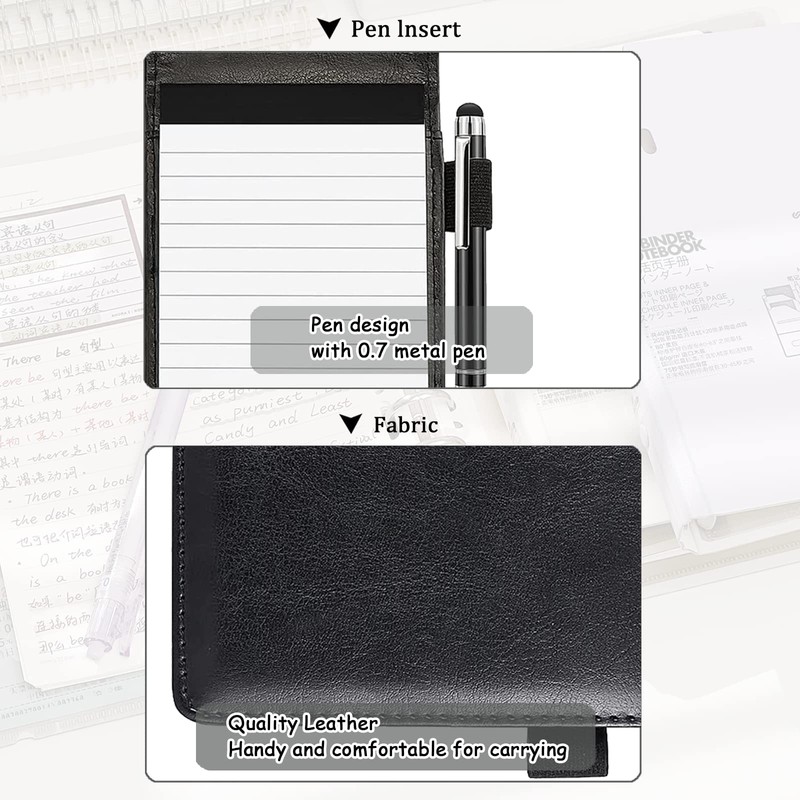 QXXQ Mini Notepad A7 Set, Small Notebook A7, PU Leather