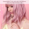 LC210-1 Curly Wavy Wig Pink Pastel Short Bob Synthetic Wigs