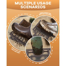 Gardmate Boot Brush Scraper - Heavy Duty Outdoor Boot Cleaner & Shoe Scraper with Brushes for Clean Mud and Snow at Home, Farm, Stable, Angled Design, Vintage Rustic Shoe Scrapers(Bronze)