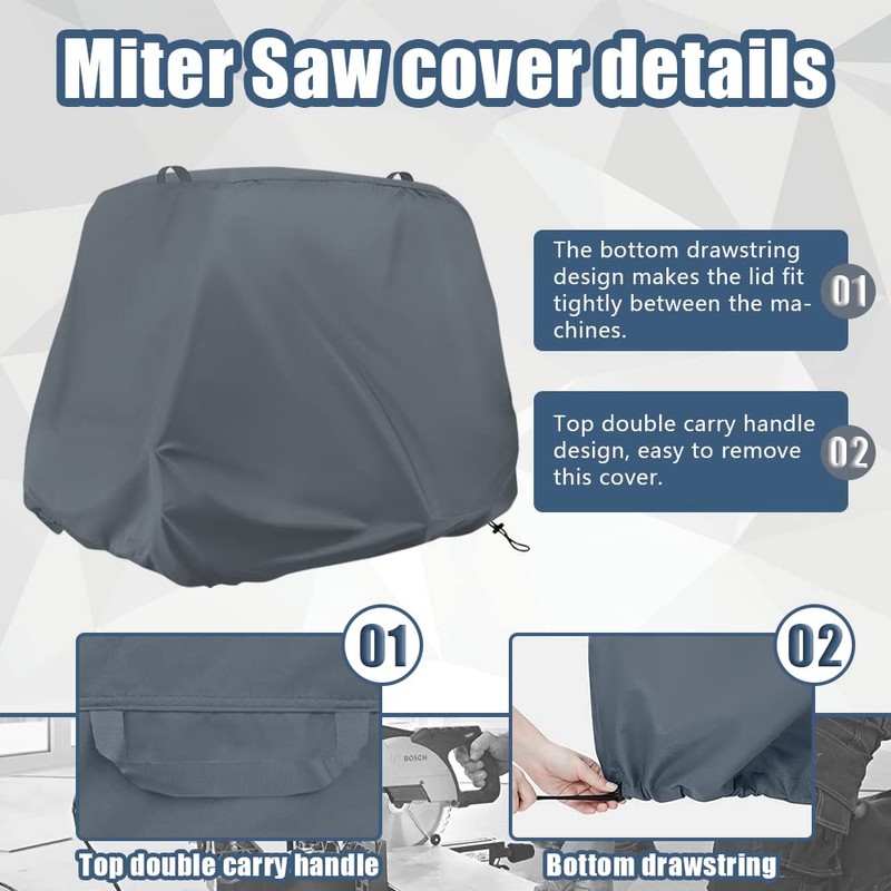 Miter Saw Cover Heavy Duty 600D Waterproof Dustproof 27x23x27 |