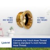 Underhill Garden Hose Adapter, Connector, Heavy-Duty, Solid Brass Fittings, 1-Inch