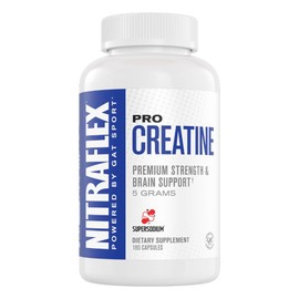 GAT SPORT Pro Creatine Capsules, Strengh, Wellness, Brain Health, Enhanced Absorption, 5 Grams, 150 Veggie Capsules